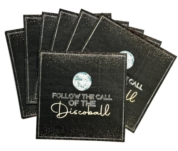 DISCO BALL NAPKINS PK 12